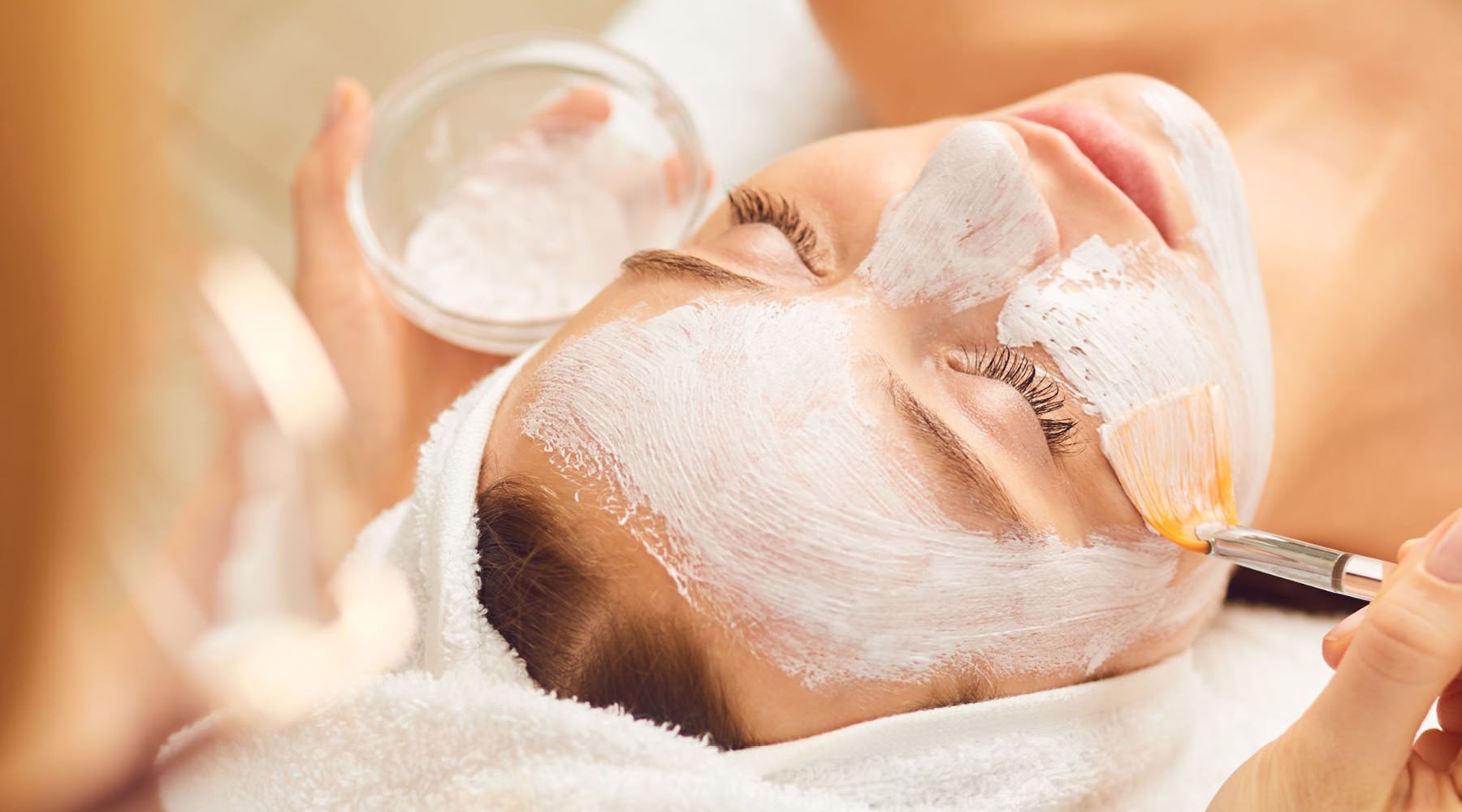 woman getting a facial